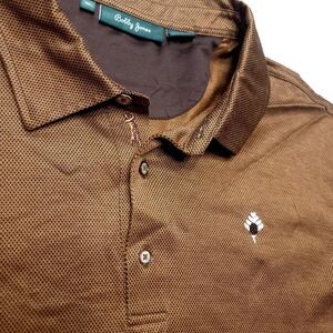 Bobby Jones Mens XL  Embroidered Polo Golf Shirt Short Sleeve Brown Geo